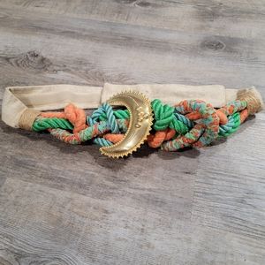 80s Carolyn Tanner Braided Moon Belt